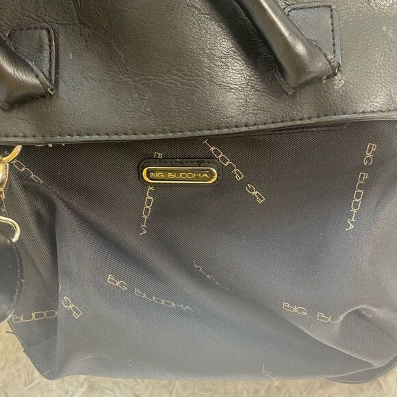 Big Buddha synthetic  smalblack satchel/ crossbody bag with gold tone hardwares. - Picture 10 of 12